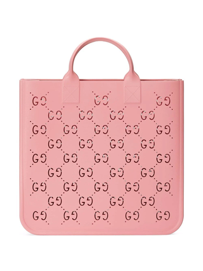 Gucci Monogram-print Tote Bag In Pink