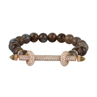 Ananya Labradorite Chakra Bracelet In 18k Rose Gold