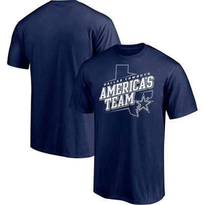 Majestic Men's Navy Dallas Cowboys Hometown Collection State Shape T-shirt