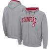 Colosseum Men's  Heathered Gray Stanford Cardinal Arch And Logo 3.0 Full-zip Hoodie In Heather Gray