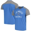 MAJESTIC MAJESTIC THREADS ROYAL/HEATHERED GRAY LOS ANGELES RAMS GRIDIRON CLASSICS FIELD GOAL SLUB T-SHIRT