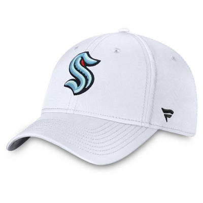 Fanatics Men's White Seattle Kraken Core Primary Logo Flex Hat