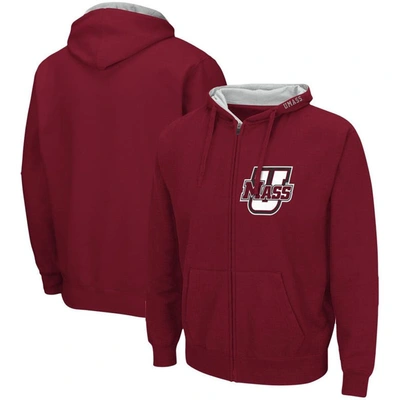 Colosseum Men's Maroon Umass Minutemen Arch Logo 3.0 Full-zip Hoodie