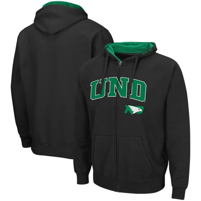 Colosseum Men's  Black North Dakota Arch & Logo 3.0 Full-zip Hoodie