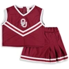 LITTLE KING GIRLS YOUTH CRIMSON OKLAHOMA SOONERS TWO-PIECE CHEER SET