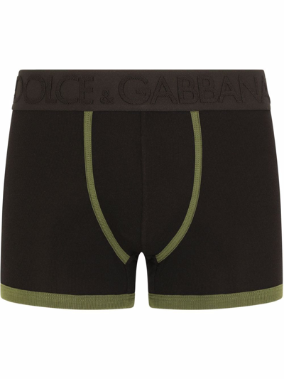 Dolce & Gabbana Logo-waistband Boxer Briefs In Black