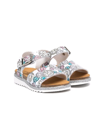 Monnalisa Kids' Bugs And Lola Bunny Print Sandals In White