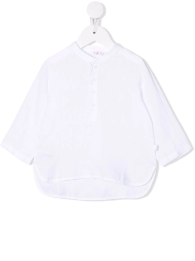 IL GUFO BAND-COLLAR LINEN SHIRT