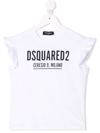 Dsquared2 Teen Logo-print Cotton T-shirt In White