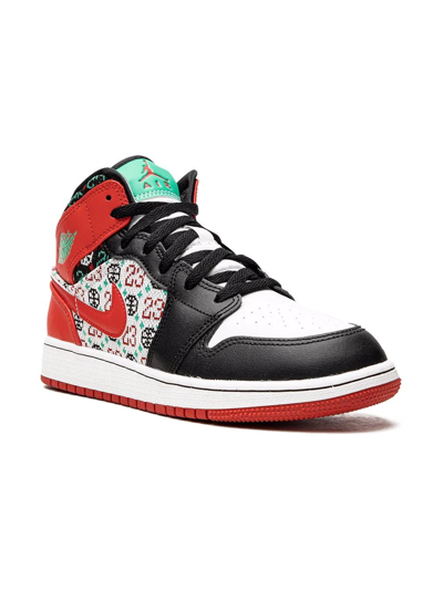 Nike Kids' Jordan 1 Mid "ugly Christmas Sweater" Sneakers In White