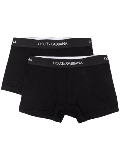 Dolce & Gabbana Kids' Logo-waistband Boxer Pack In Black