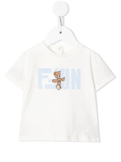 Fendi Babies' Logo-print Short-sleeved T-shirt In Black
