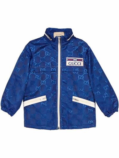 Gucci Kids' Blue Gg Canvas Track Jacket