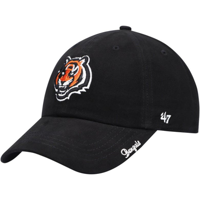 47 Brand '47 Black Cincinnati Bengals Miata Clean Up Primary Adjustable Hat