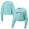 League Collegiate Wear Light Blue Wisconsin Badgers Corded Timber Crop Pullover Sweatshirt In Light Blue