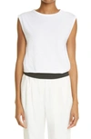 Loulou Studio Brani Sleeveless Cotton T-shirt In White