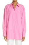 Loulou Studio Espanto Oversized Cotton-poplin Shirt In Pink