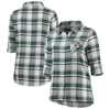 CONCEPTS SPORT CONCEPTS SPORT GREEN/BLACK GREEN BAY PACKERS PLUS SIZE ACCOLADE LONG SLEEVE BUTTON-UP NIGHTSHIRT