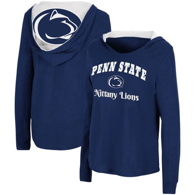Colosseum Women's Navy Penn State Nittany Lions Catalina Hoodie Long Sleeve T-shirt