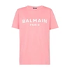 BALMAIN COTTON T-SHIRT WITH LOGO PRINT