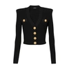 BALMAIN CROPPED KNIT CARDIGAN WITH