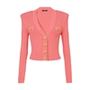 BALMAIN CROPPED KNIT CARDIGAN WITH