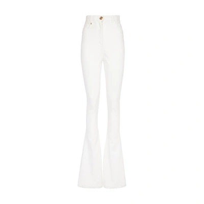 Balmain High-waist Bootcut Jeans In Blanc