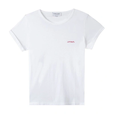 Maison Labiche Slogan-embroidered Cotton T-shirt In White