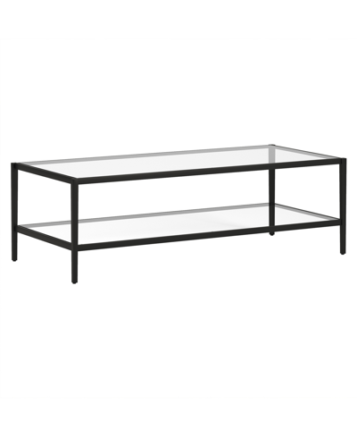 Hudson & Canal Hera 54" Coffee Table With Shelf In Blackened Bronze