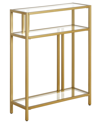 Hudson & Canal Cortland 22" Console Table With Shelves In Brass