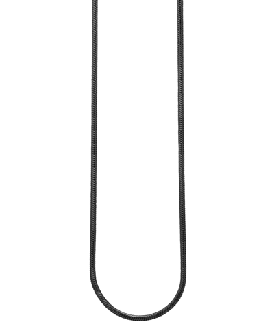 Steeltime Men's Black Ip Plated Stainless Steel 24" Snake Style Chain Necklaces