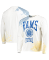 JUNK FOOD MEN'S JUNK FOOD CREAM LOS ANGELES RAMS TIE-DYE LONG SLEEVE T-SHIRT