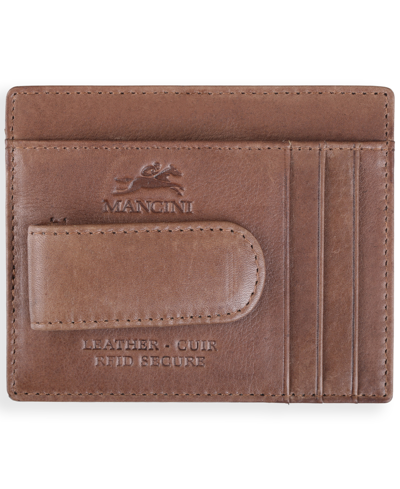 Mancini Men's Bellagio Collection Deluxe Bill Clip Card Case In Brown