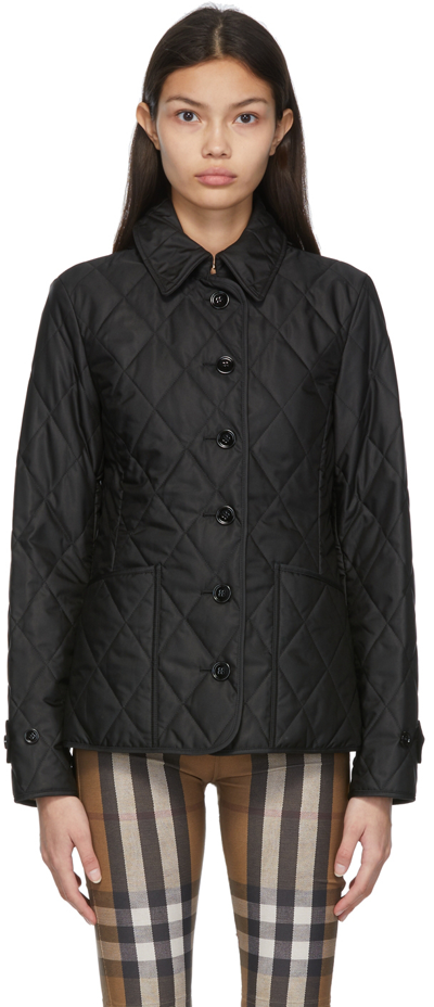 Burberry Quilted Nylon Short Jacket In Black