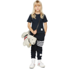 THOM BROWNE KIDS NAVY COTTON JERSEY T-SHIRT