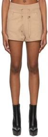 Balmain Beige 'b' French Terry Shorts In Ggu Sable/blanc