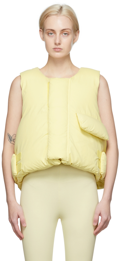 Entire Studios Yellow Down Pillow Vest In Blonde | ModeSens