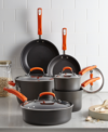 Rachael Ray Hard-anodized 10 Piece Cookware Set, Orange In Orange