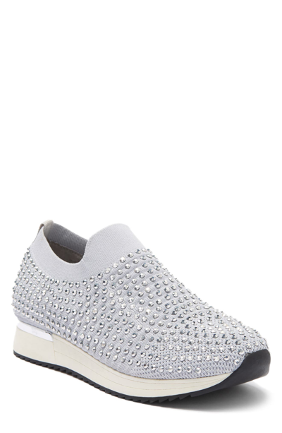 Reaction Kenneth Cole Cameron Embellished Jewel Platform Sneaker In Grey