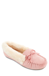 Floopi Faux Fur Lined & Collar Slipper In Pink