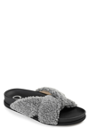 Journee Collection Dalynnda Faux Fur Slipper In Slate