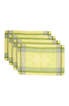 French Home Cleopatra Linen Placemat In Lime And Periwinkel