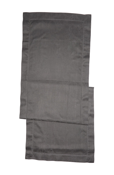 French Home Renaissance Linen Table Runner In Dark Grey