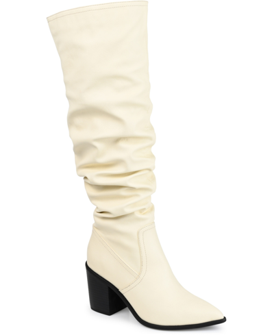 Journee Collection Women's Pia Extra Wide Calf Boots Women's Shoes In Bone