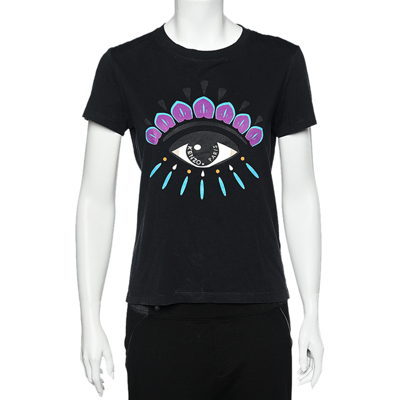 Pre-owned Kenzo Black Cotton Eye Printed T-shirt M