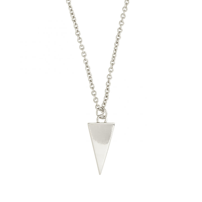 Sole Du Soleil Lupine Collection Women's 18k Wg Plated Solid Triangle Fashion Necklace In White