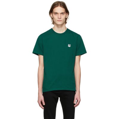 Maison Kitsuné Grey Fox Head Patch Classic T-shirt In Green