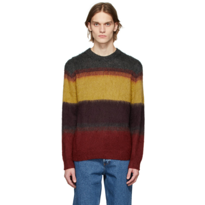 Ps By Paul Smith Yellow Stripe Sweater In 76 Greys