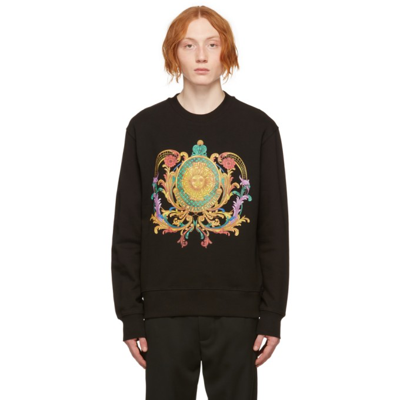Versace Jeans Couture Baroque Monogram Print Sweatshirt In Black