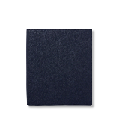 Smythson A5 Writing Folder In Panama In Navy